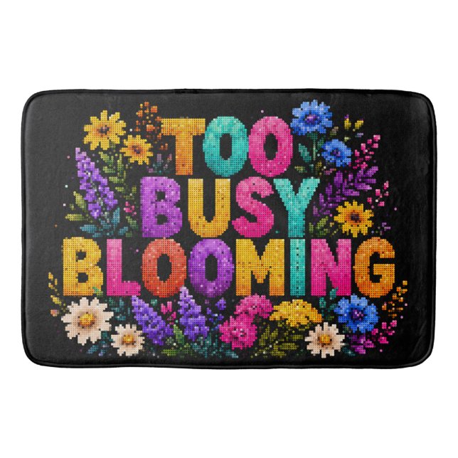 Too Busy Blooming Geometric Style Design Bath Mat (Front)