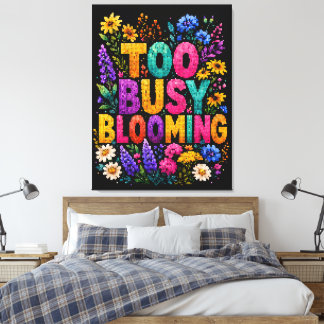 Too Busy Blooming Geometric Style Design Canvas Print