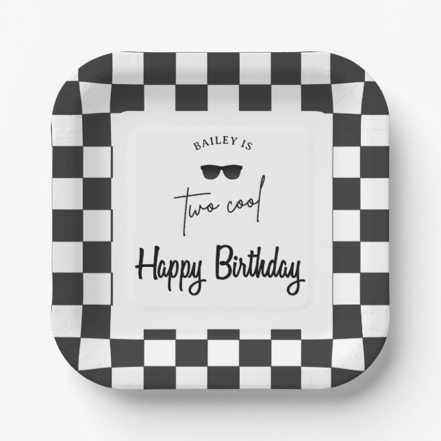 Too Cool 2nd Birthday  Paper Plate (Front)