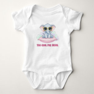  "Too Cool for Drool – Cute Baby Elephant Funny  Bodysuit