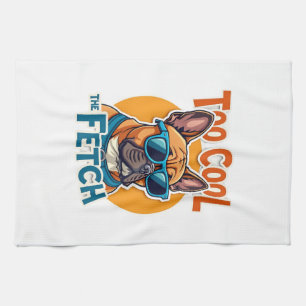 Too Cool for Fetch French Bulldog Vintage Sunglass Kitchen Towel