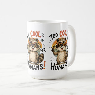 Too Cool for Humans Raccoon Retro Vintage Sunset Coffee Mug