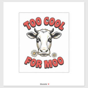 Too Cool For Moo Funny Cow Vintage Shirt Design_1