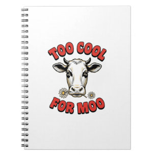 Too Cool For Moo Funny Cow Vintage Shirt Design_1 Notebook