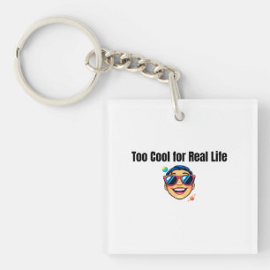 Too Cool for Real Life – Cartoon Boy with Planets Keychain