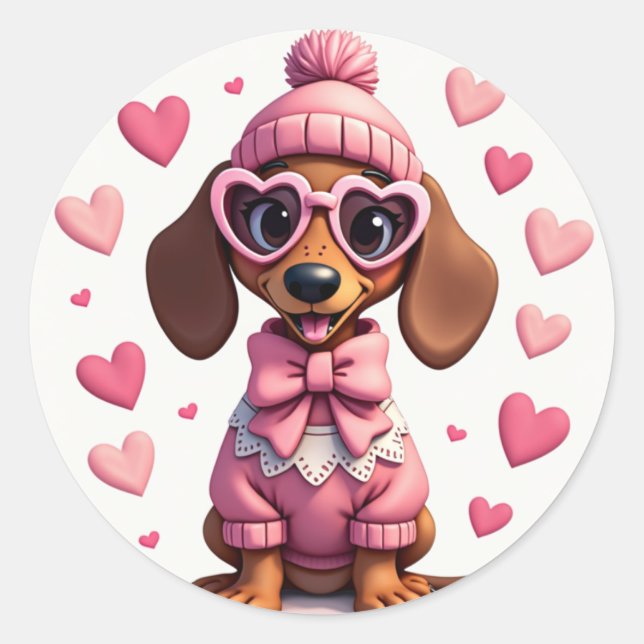 Too Cool for Ruff Times: Stylish Dachshund Sticker (Front)