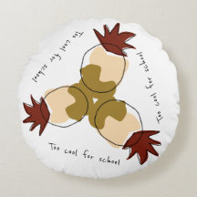 Too Cool For School Round Cushion with Pineapple