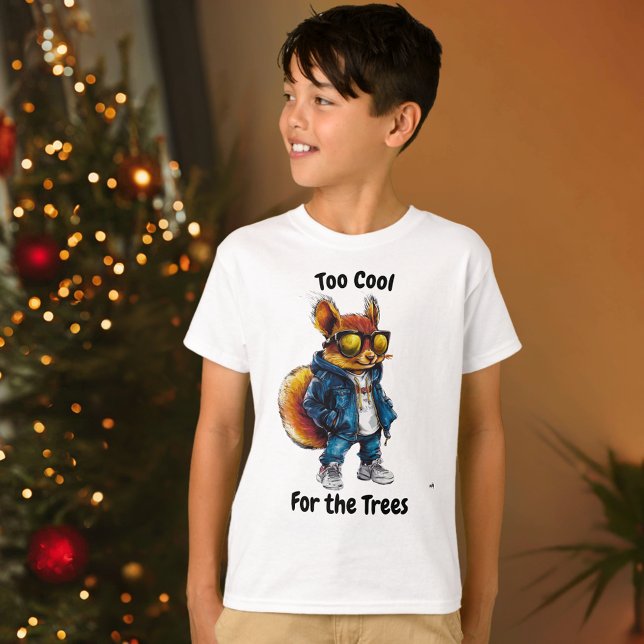 Too Cool for the Trees" Squirrel Kids' Urban Style T-Shirt (Creator Uploaded)