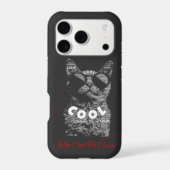 Too Cool To Care Cat Typography (Back)