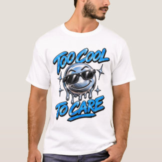 Too Cool To Care Funny Retro Graphic T-Shirt