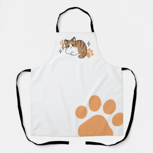 Too Cool to Care, Too Lazy to Move – Relaxing Cat  Apron