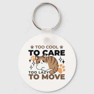 Too Cool to Care, Too Lazy to Move – Relaxing Cat Keychain