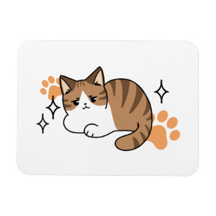 Too Cool to Care, Too Lazy to Move – Relaxing Cat  Magnet