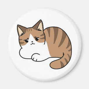 Too Cool to Care, Too Lazy to Move – Relaxing Cat  Magnet