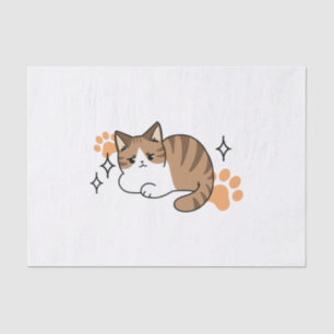 Too Cool to Care, Too Lazy to Move – Relaxing Cat  Tissue Paper