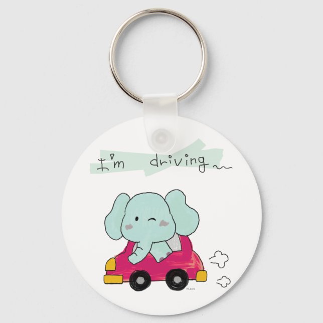 too cute blue elephant keychain (Front)
