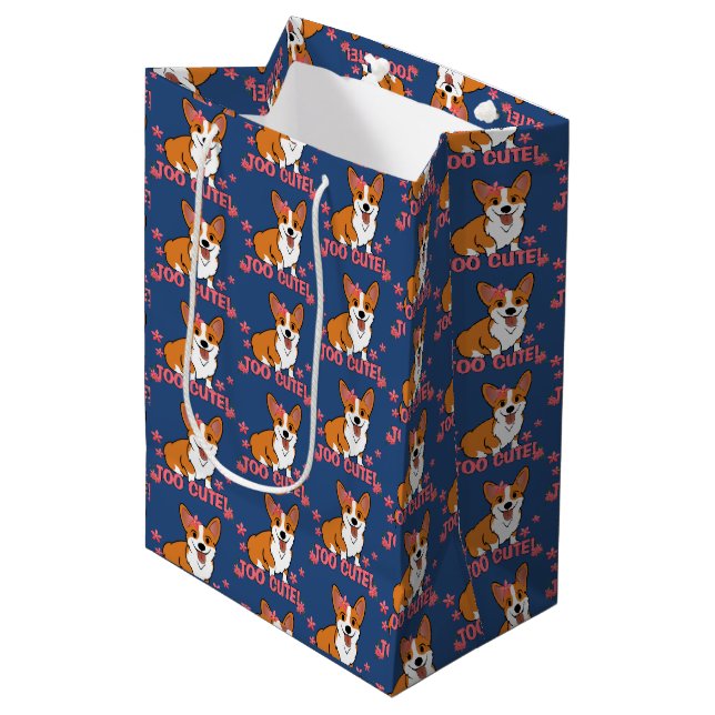 Too Cute Corgi Medium Gift Bag (Front Angled)