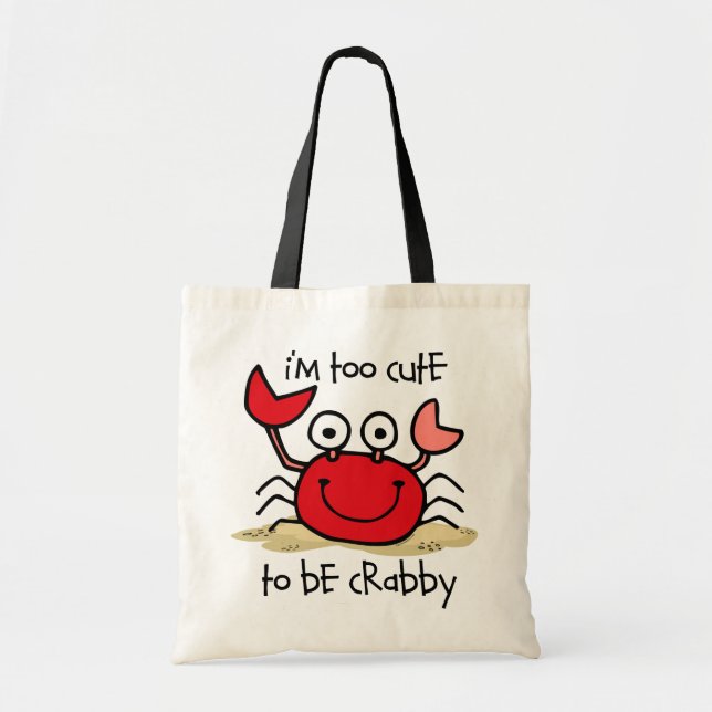 Too Cute Crab Tote Bag (Front)