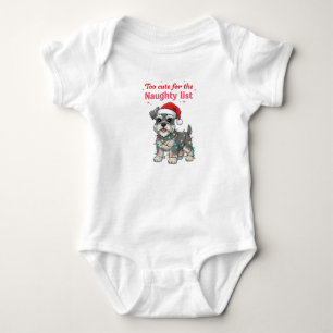 Too Cute for the Naughty List Schnauzer Baby  Bodysuit