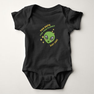 Too Cute for This Planet Alien Personalized Baby Bodysuit