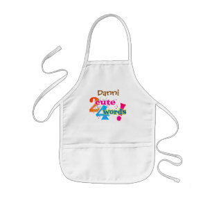 Too Cute for Words Text with Your Name Kids Apron