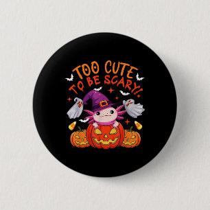 Too Cute Funny Joke Scary Halloween Axolotl Cospla 2 Inch Round Button
