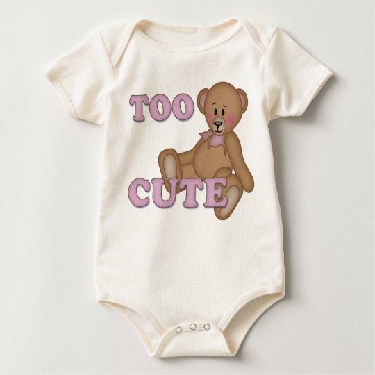 Too Cute , girl Baby Bodysuit