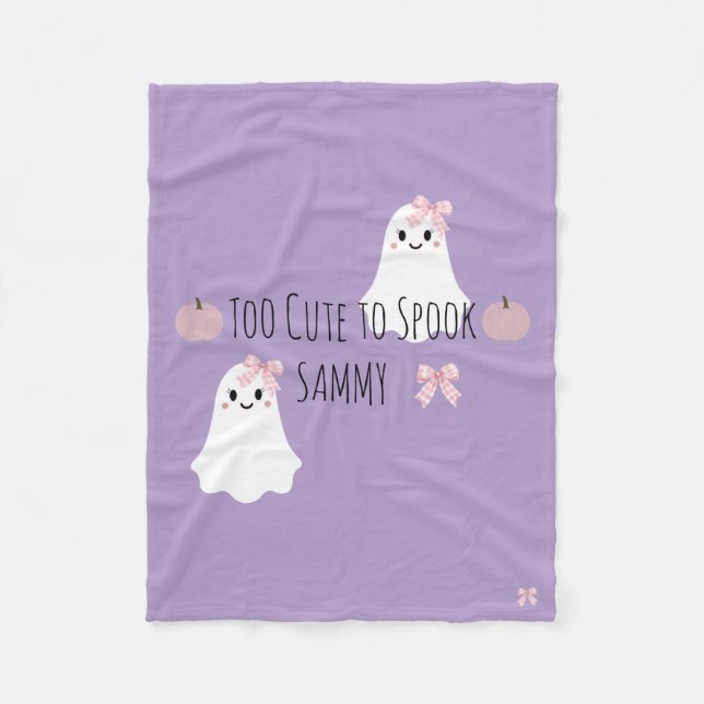 Too Cute Halloween perzonalized Baby Blanket (Front)