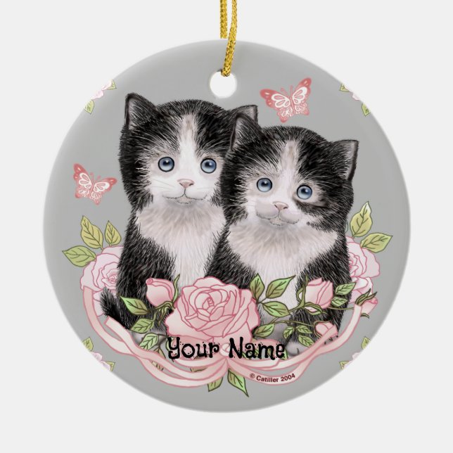 Too Cute Kittens cat ornament (Front)