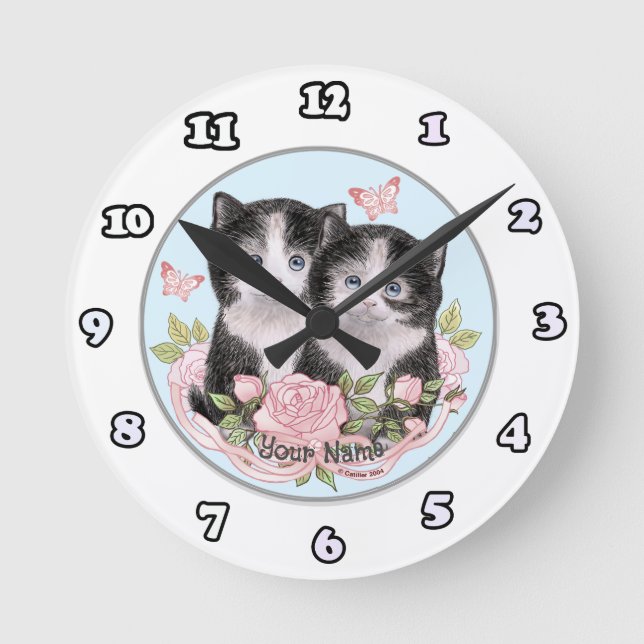 Too Cute Kittens clock (Front)
