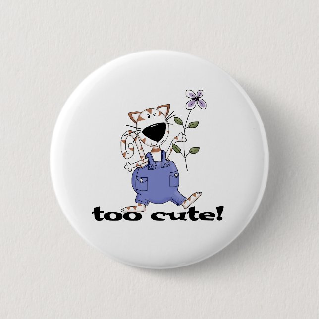 Too Cute Kitty Cat 2 Inch Round Button (Front)