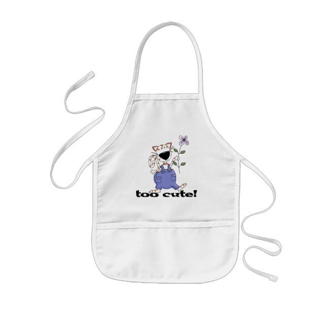 Too Cute Kitty Cat Tshirts and Gifts Kids Apron (Front)