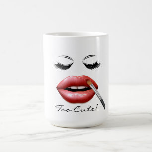 Too Cute!  Lips And Eyelashes Coffee Mug