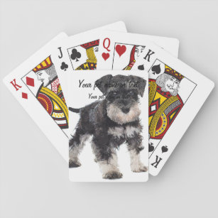 Too Cute Puppy Miniature Schnauzer Dog Playing Cards