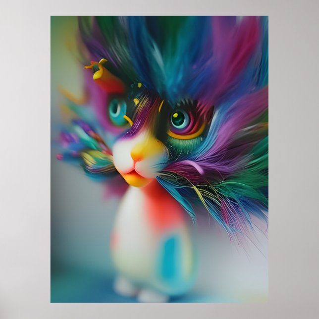 Too Cute Rainbow Coloured Creature Poster (Front)