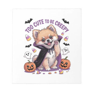 Too Cute to be Creepy Halloween Tee PNG Notepad