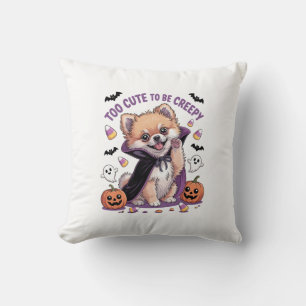 Too Cute to be Creepy Halloween Tee PNG Throw Pillow