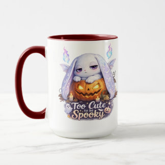 Too Cute To Be Spooky Halloween Pumpkin Bunny Mug