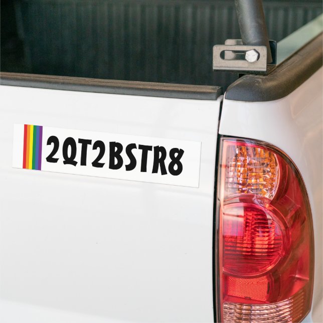 Too Cute To Be Straight 2qt2bstr8 Rainbow Gay  Bumper Sticker (On Truck)