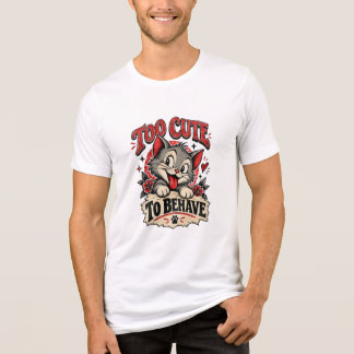 Too Cute To Behave Retro Cat T-Shirt Tri-Blend Shirt