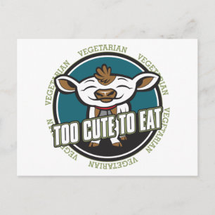 Too Cute to Eat Cow Postcard