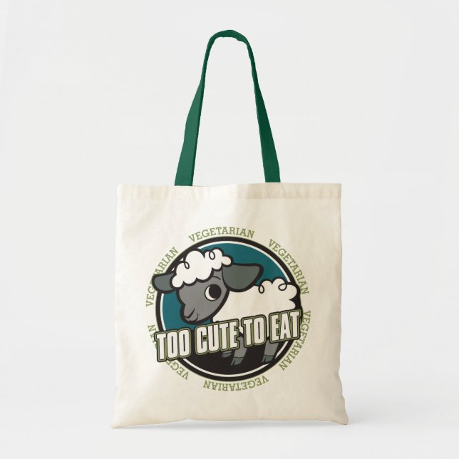 Too Cute to Eat Sheep Tote Bag (Front)