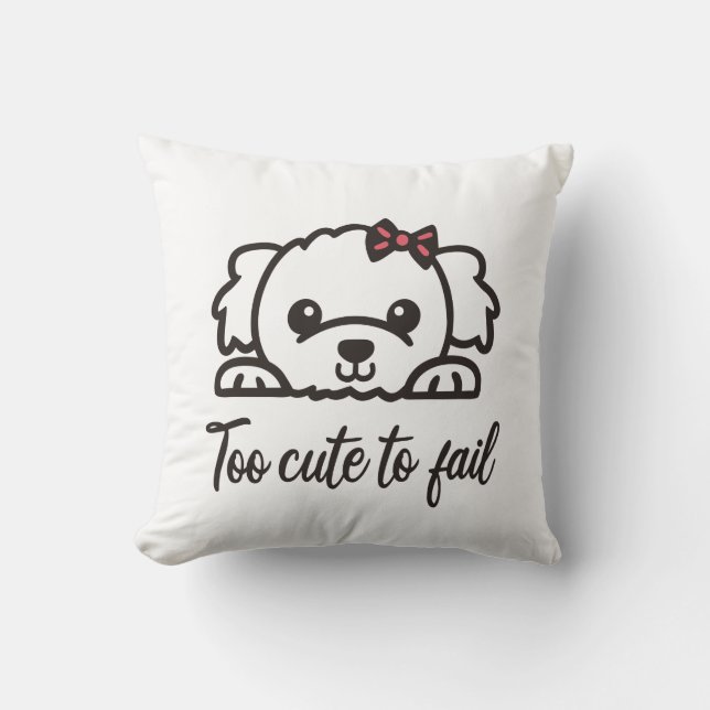 Too cute to fail(4) throw pillow (Front)