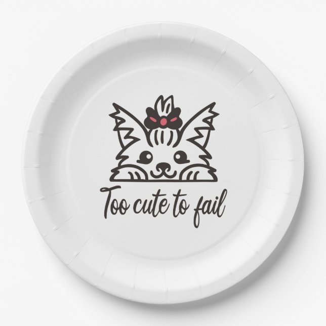 Too cute to fail paper plate (Front)