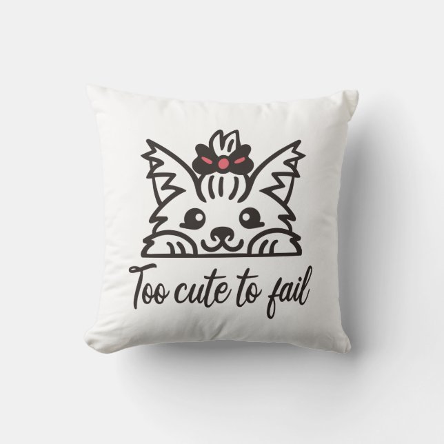 Too cute to fail throw pillow (Front)