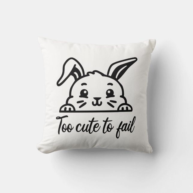 Too cute to fail throw pillow (Front)