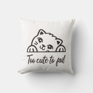 Too cute to fail throw pillow