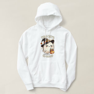 Too Cute To Haunt Ghost Witch Halloween Art Hoodie