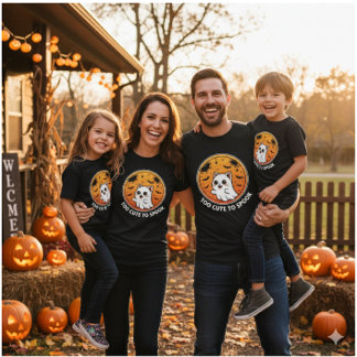 Too Cute To Spook – Adorable Ghost Cat Halloween T-Shirt