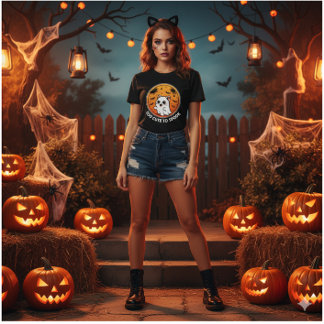 Too Cute To Spook – Adorable Ghost Cat Halloween T-Shirt